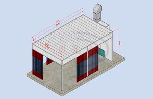 Skräddarsydda ritningar och skiss för sprutbåset